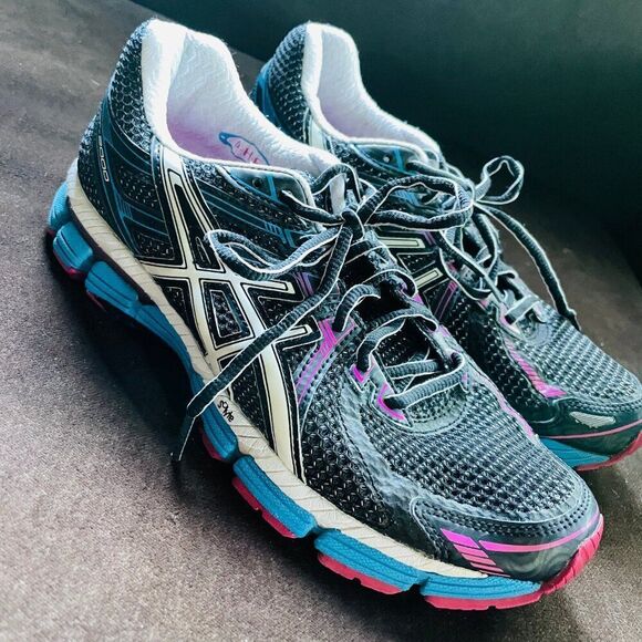 Asics Gel GT 2000 Running Trail Walking Women Shoe Sz 6 T2N7N Black Magenta Blue - Picture 5 of 5